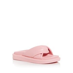 AQUA Womens Pink Ryle Round Toe Platform Slip On Slide Sandals Shoes 8.5 M